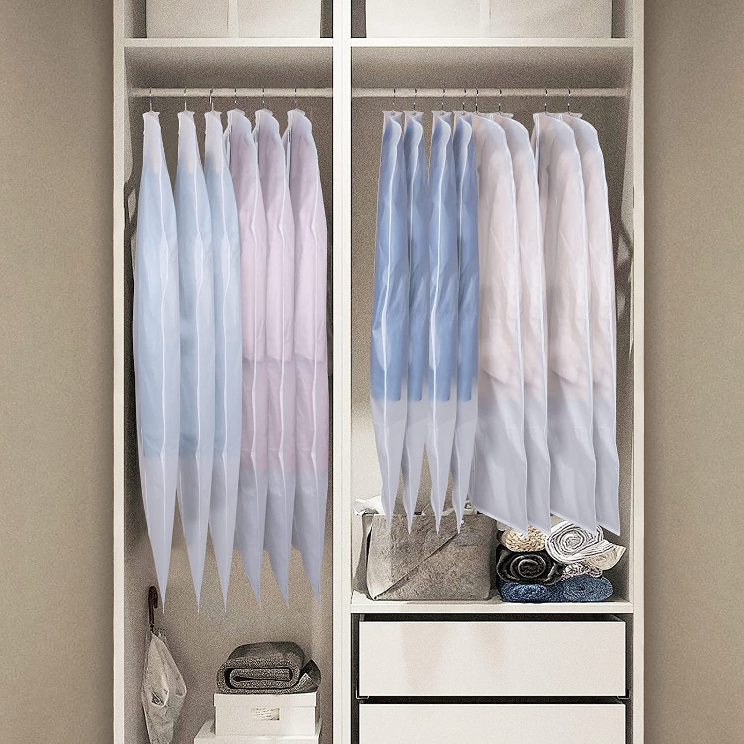 Clear 6-Pack Clothing Storage Bags
