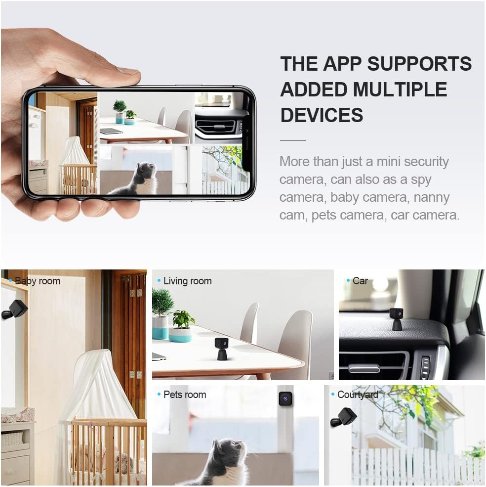 Small WiFi Home Security Camera 4K Night Vision