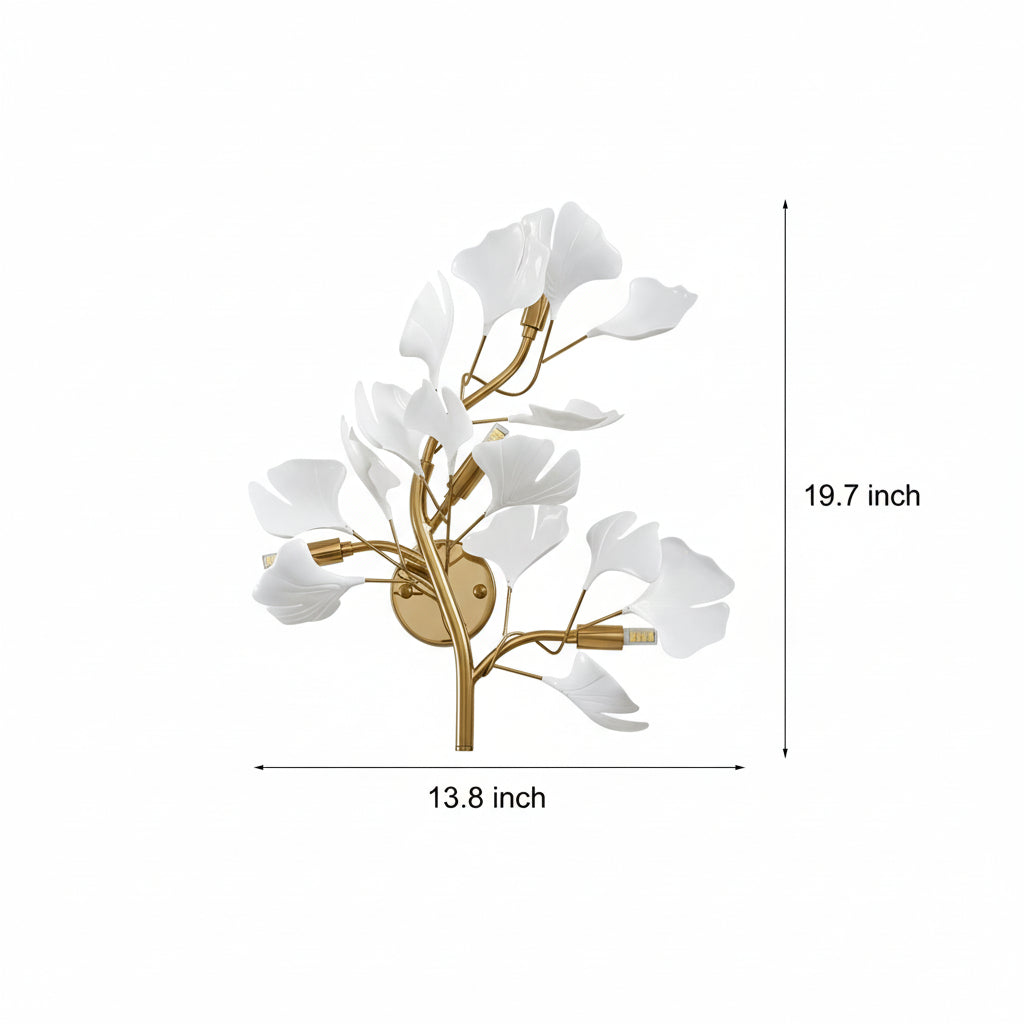 Rustic Metal Leaf Dimmable LED Wall Light