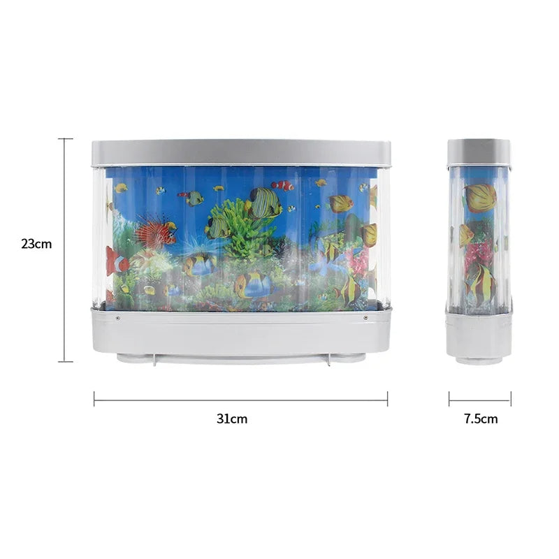 Colorful LED Aquarium Desk Fish Tank with Nightlight