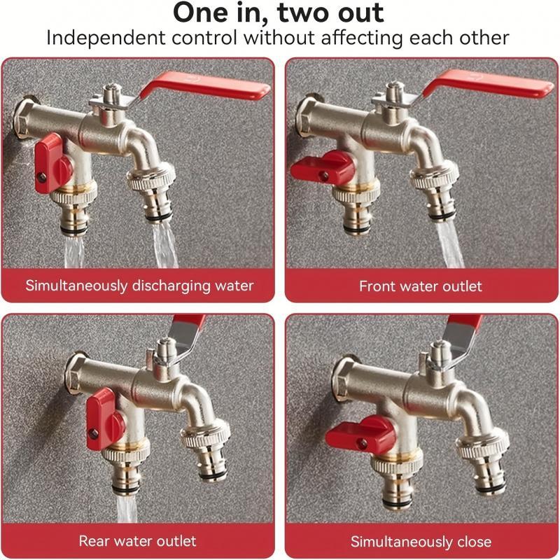 Heavy Duty 2-Handle Outdoor Faucet with Quick Connect