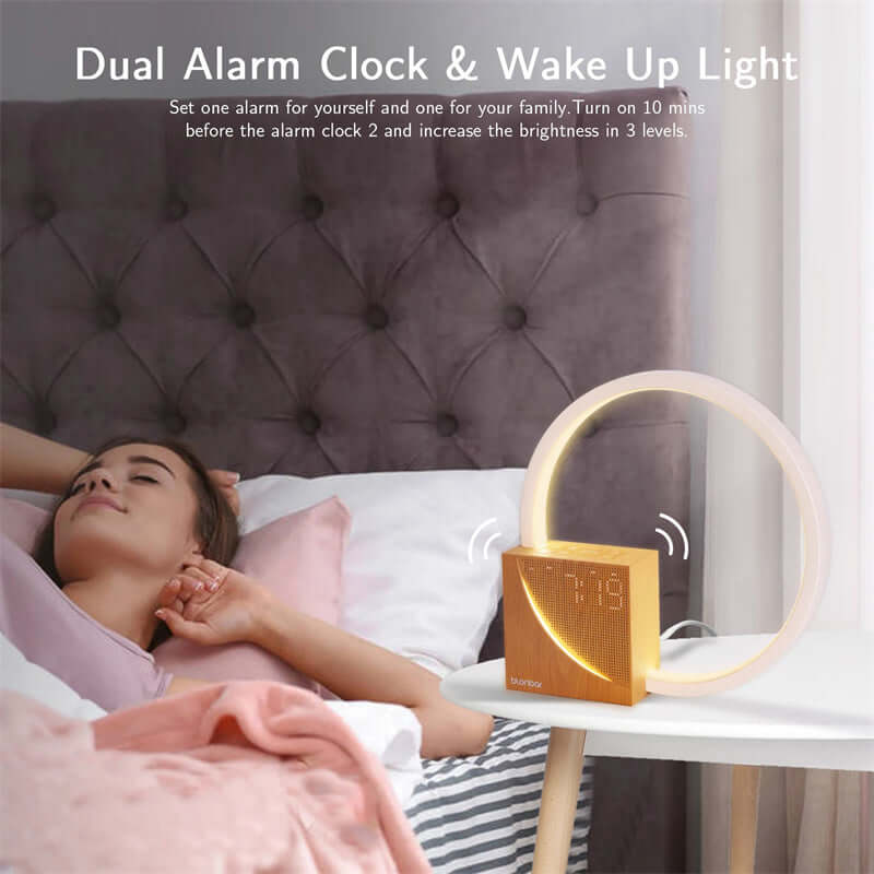 Soft Touch Table Lamp With Clock And Dimmable Light