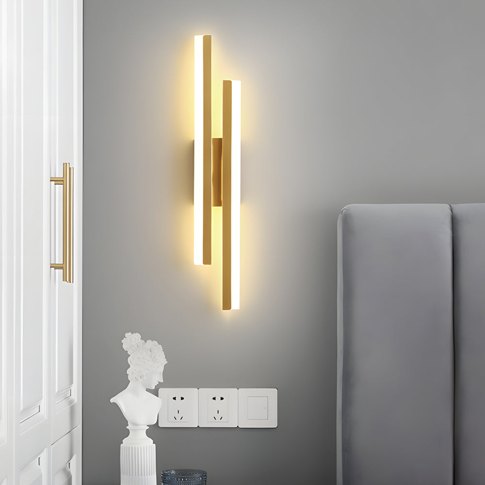 Sleek 2-Light LED Wall Sconce with Dimmer