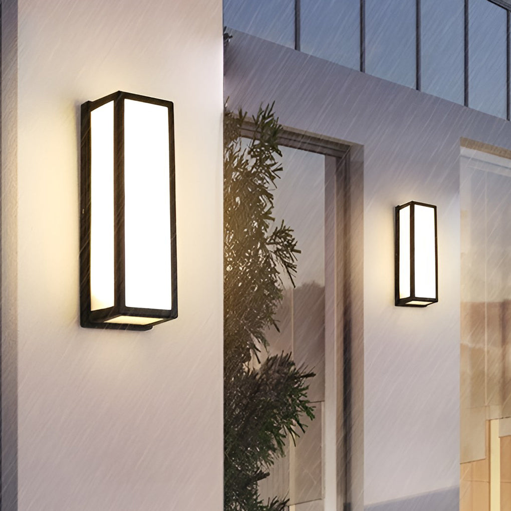 Outdoor Slim LED Motion Activated Black Wall Light