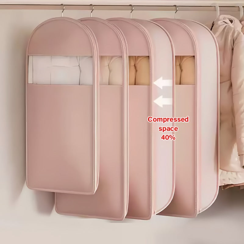Compact Closet Hanging Storage Bag with Easy Zipper