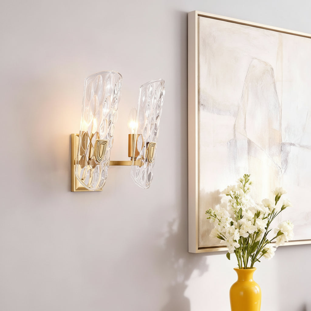Elegant Brass Glass Wall Light