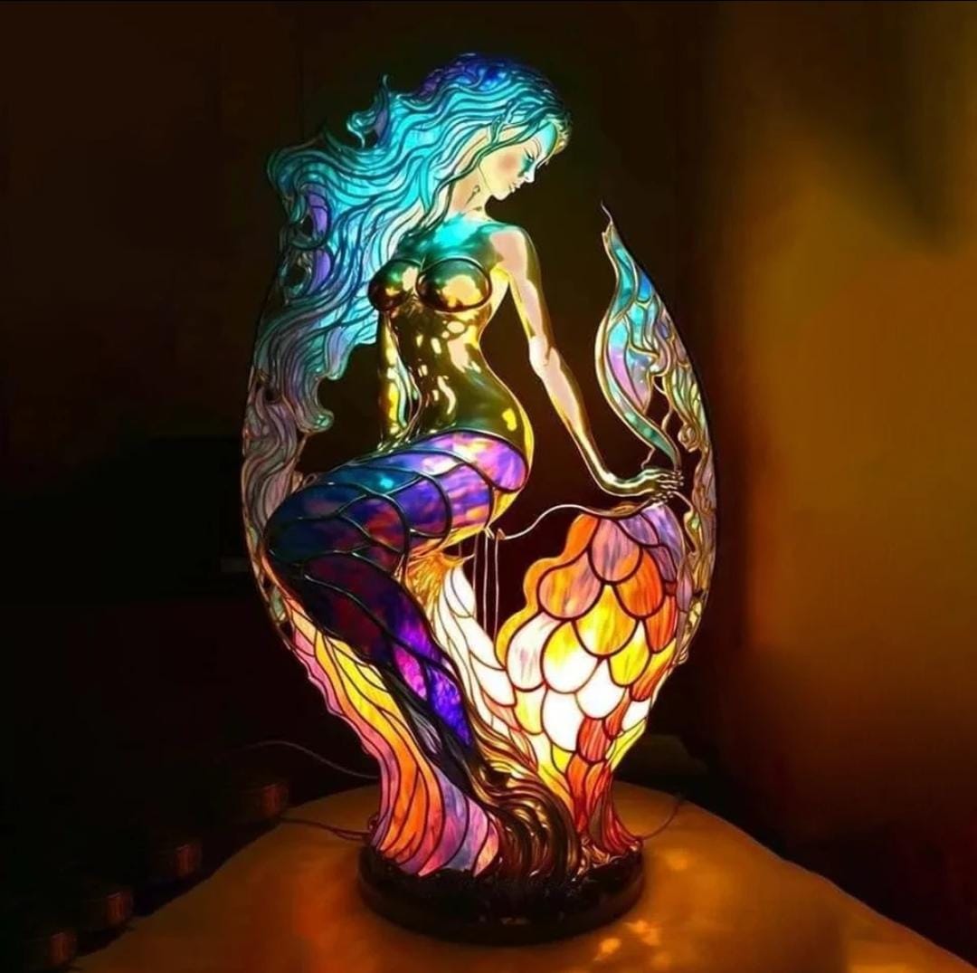 Colorful zoo glass desk lamp