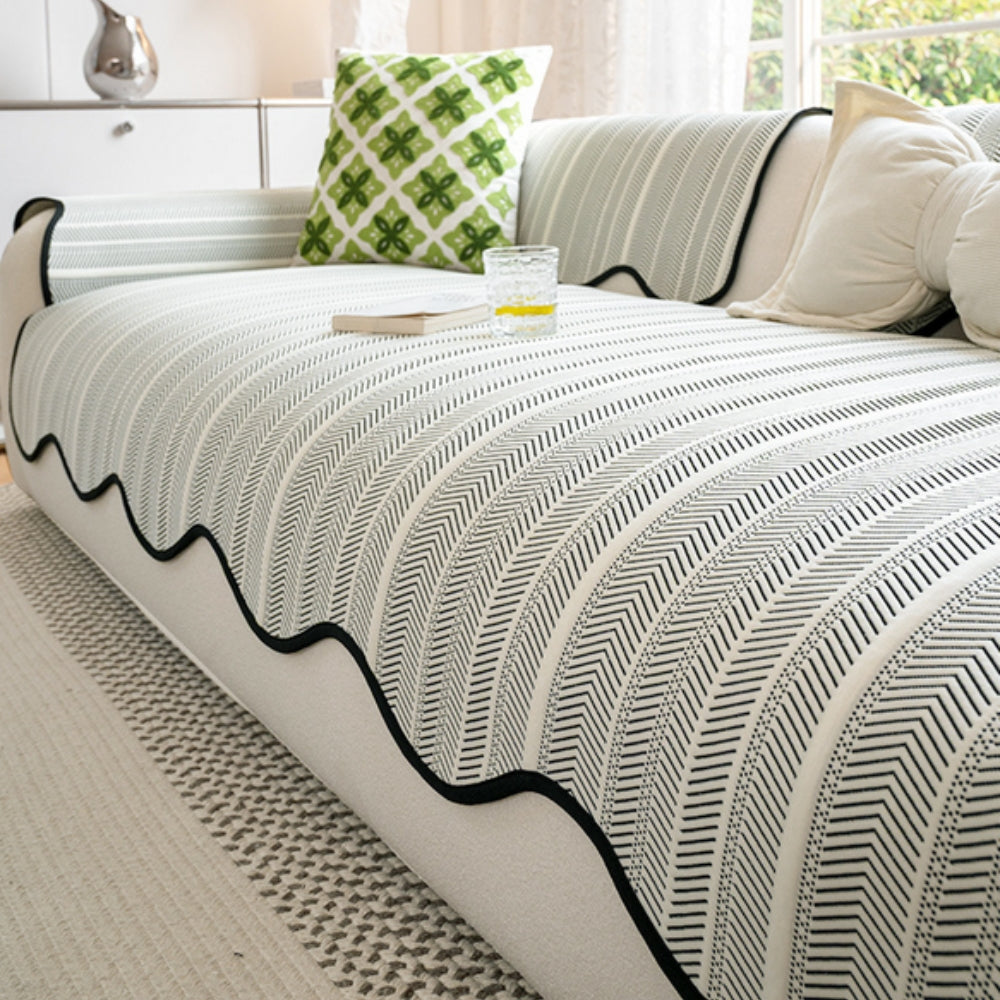 Stylish Herringbone Pattern Sofa Slipcover