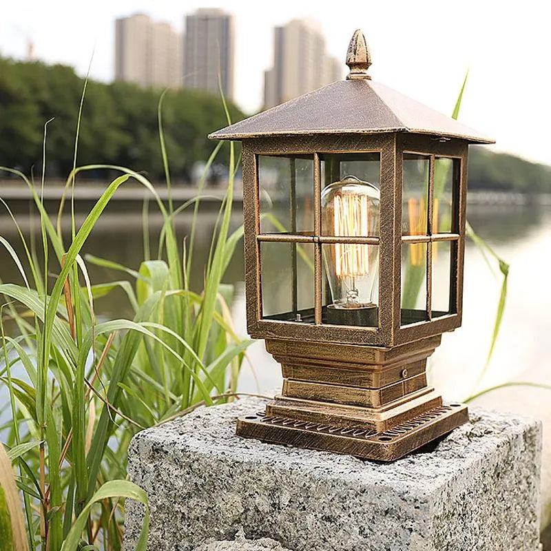 Durable Black Outdoor Garden Lantern Post