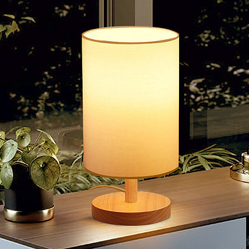 Rustic Wooden Shade Table Lamp for Living Room