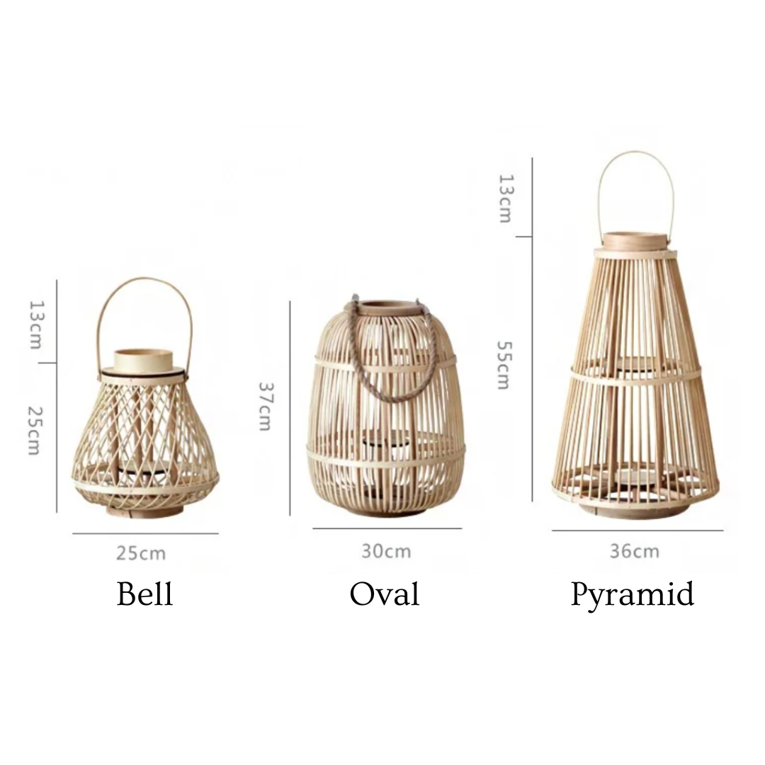 Natural Woven Outdoor Lanterns