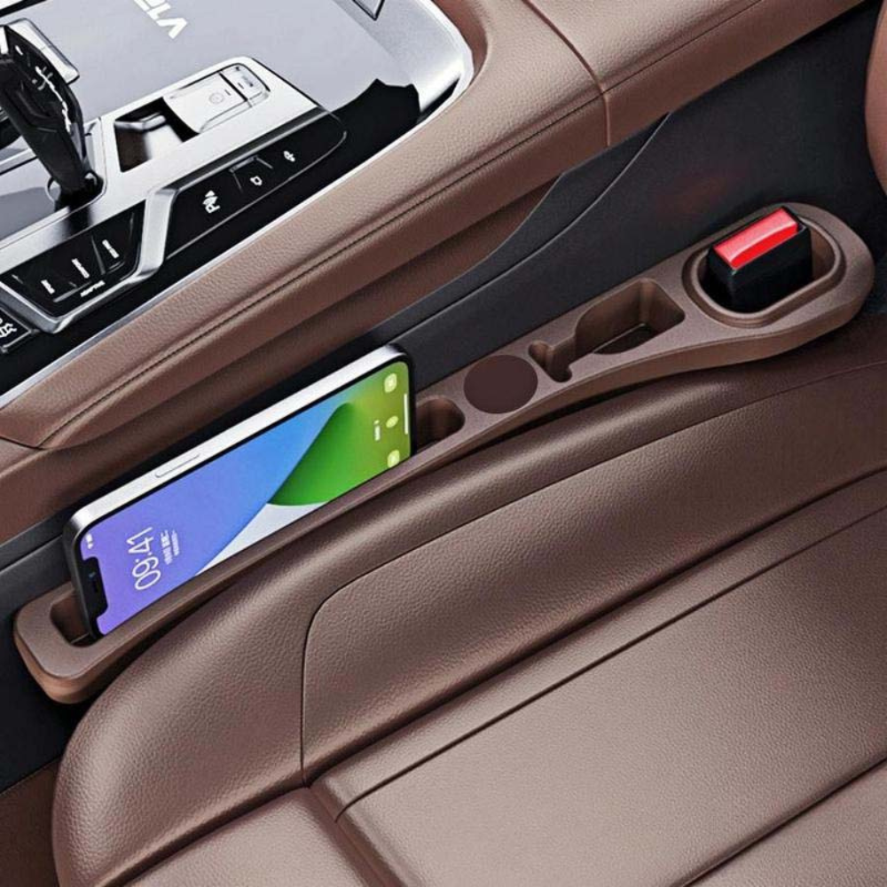 Luxury Car Seat Gap Storage Faux Leather Tray