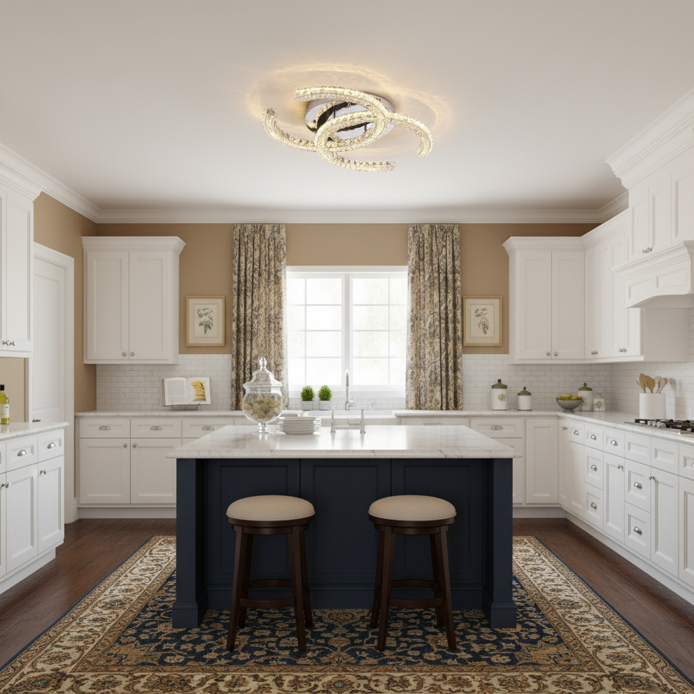 Bright Stainless Steel 11 LED Ceiling Light Fixture