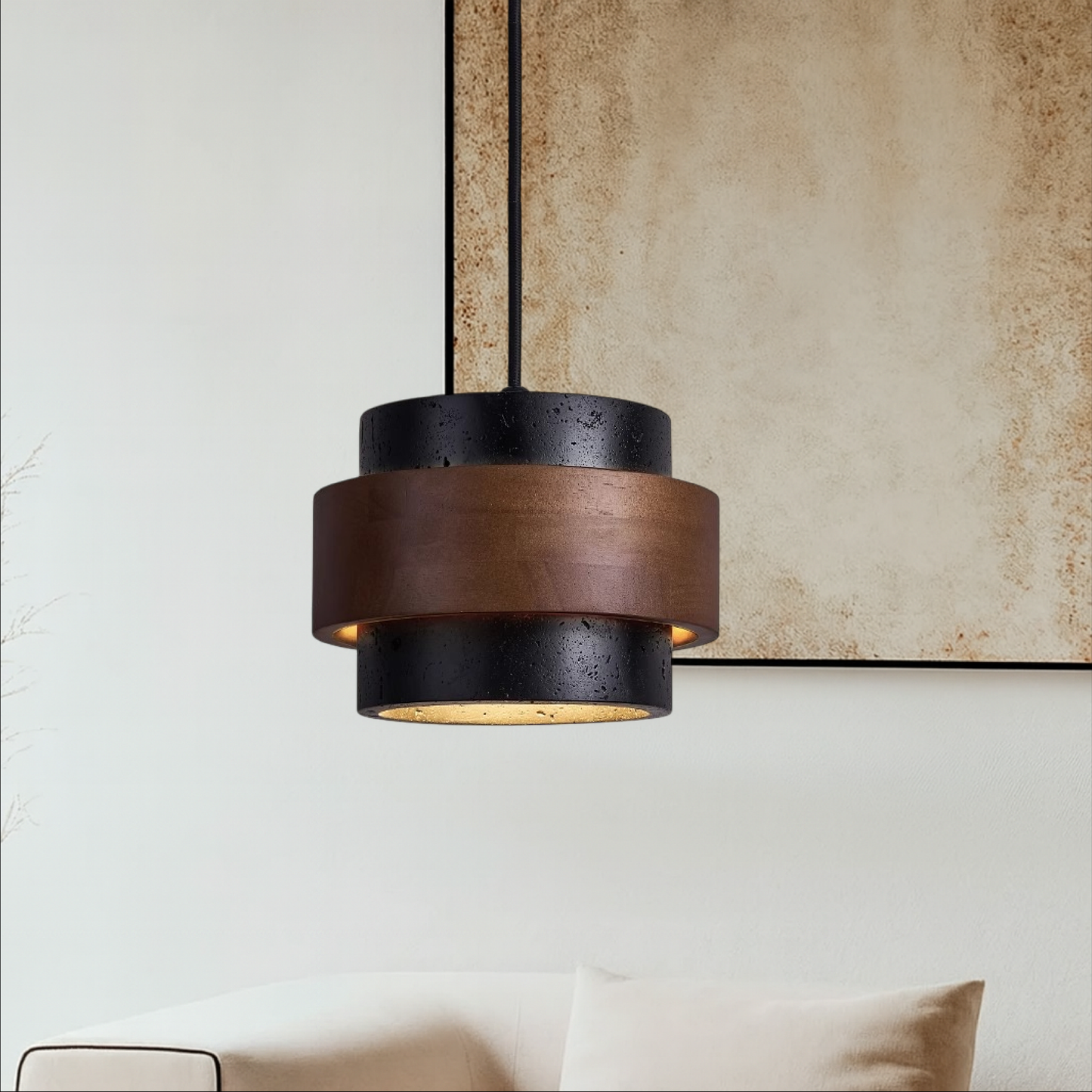Stylish Black Pendant Light with Adjustable Arm