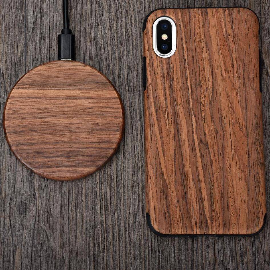 Green Bamboo Quick Wireless Charger with Safety Feature