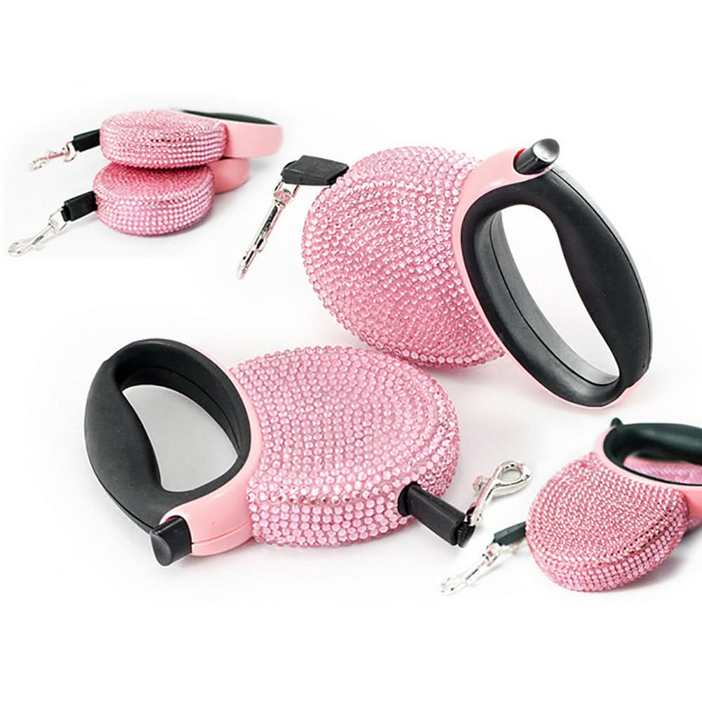 Sparkling Pet Leash with Glittering Studs for Small Pets