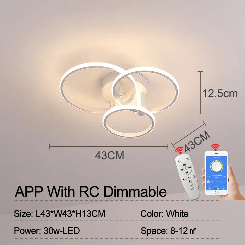 Smart LED Ceiling Lamp - Dimmable Remote Control
