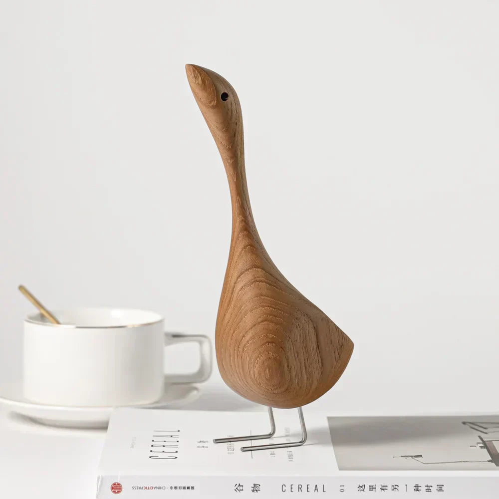 Handcrafted Wooden Love Bird Figurines Natural Home Decor