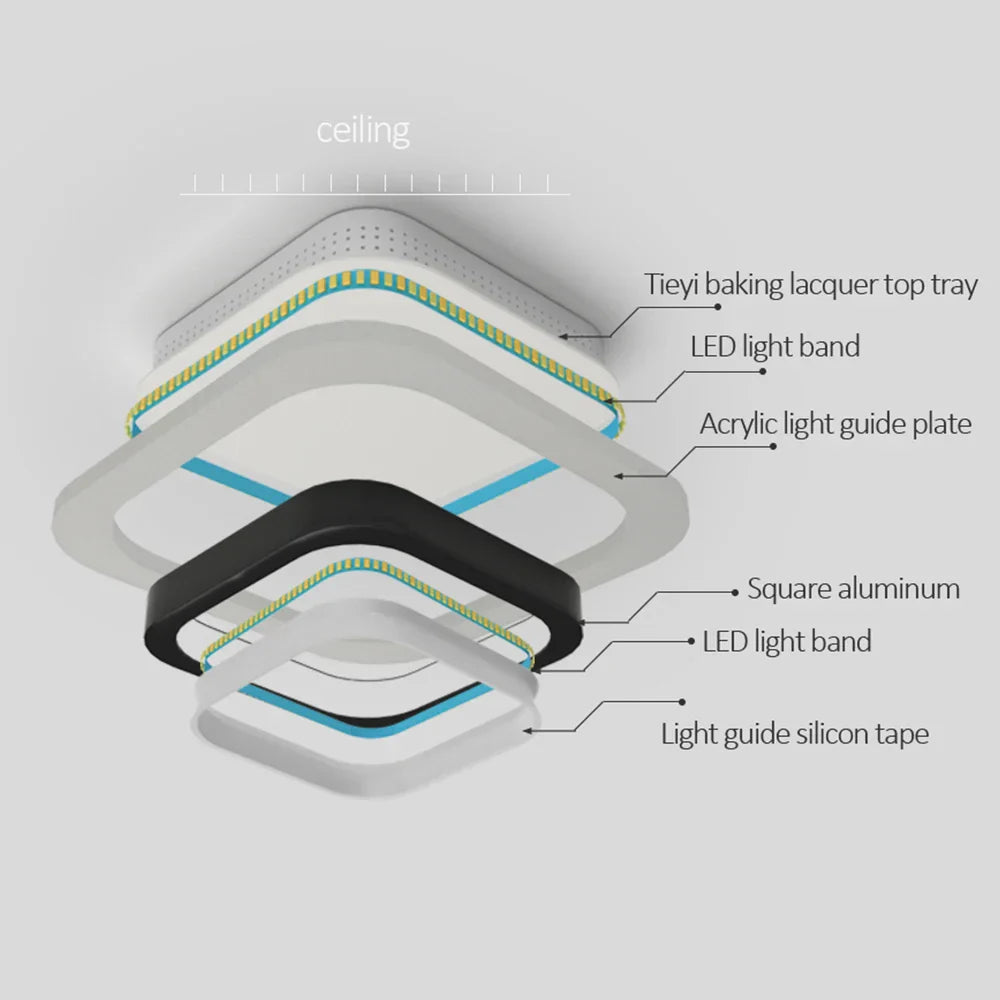 Stylish Square LED Ceiling Light Fixtures