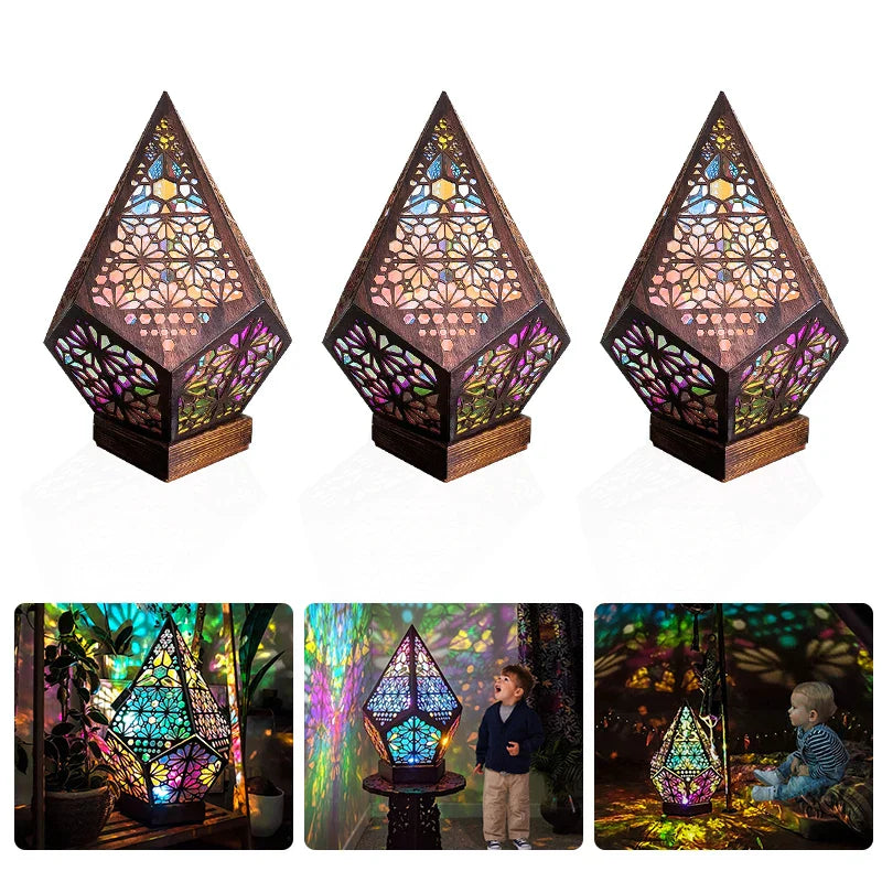 Colorful LED Wooden Night Lamp