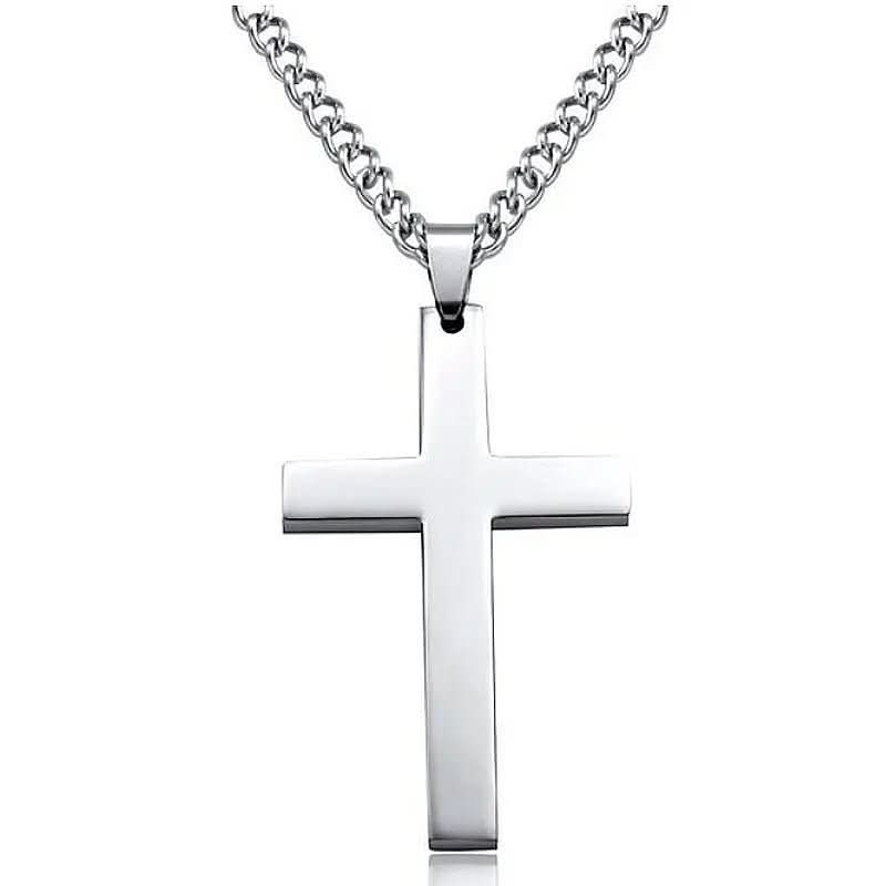 Simple Men's Stainless Steel Cross Necklace