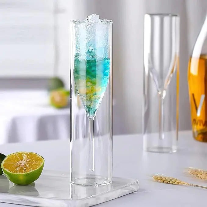 Luxury Crystal Champagne Flutes with Floating Bubbles
