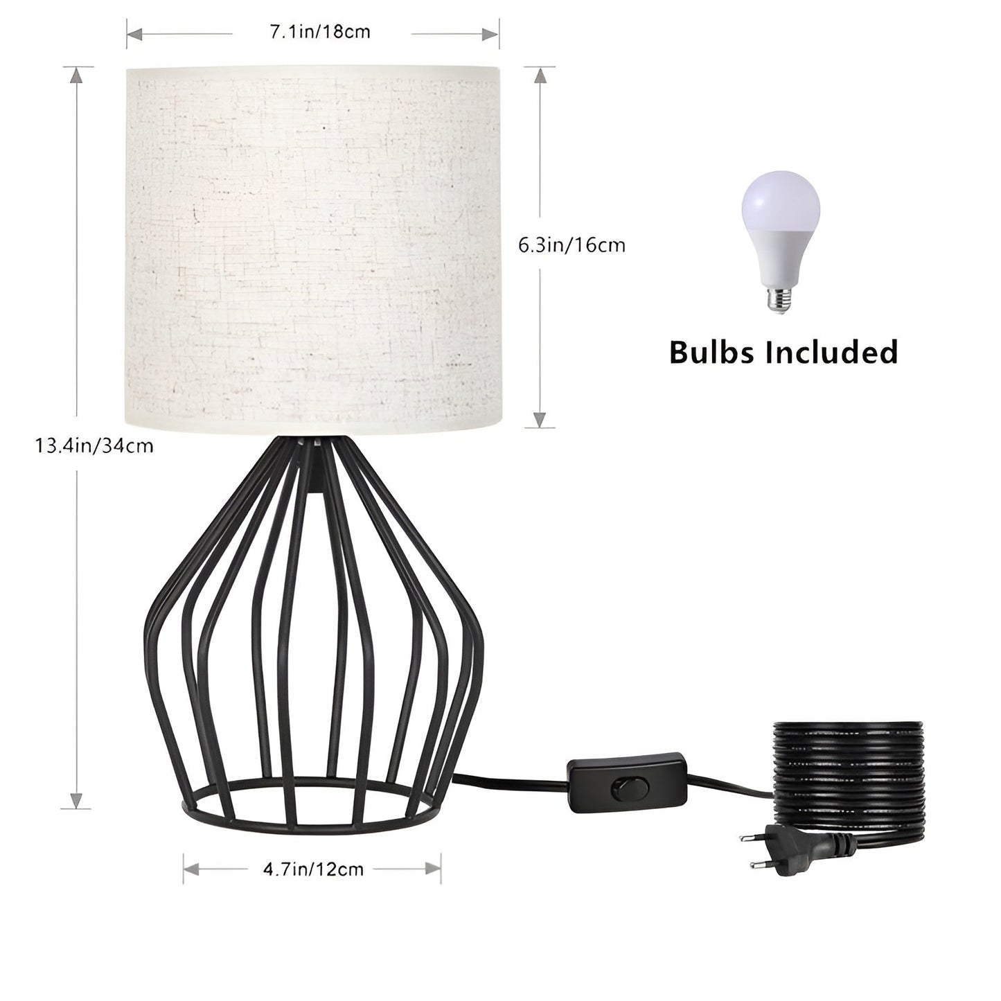 Stylish Metal Table Lamp with Cream Shade