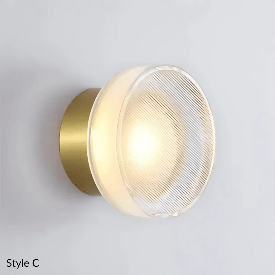 Contemporary Metal Glass Wall Lamp Fixture