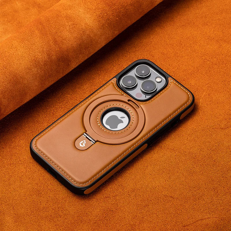 Slim Magnetic iPhone Case with Hidden Ring Stand