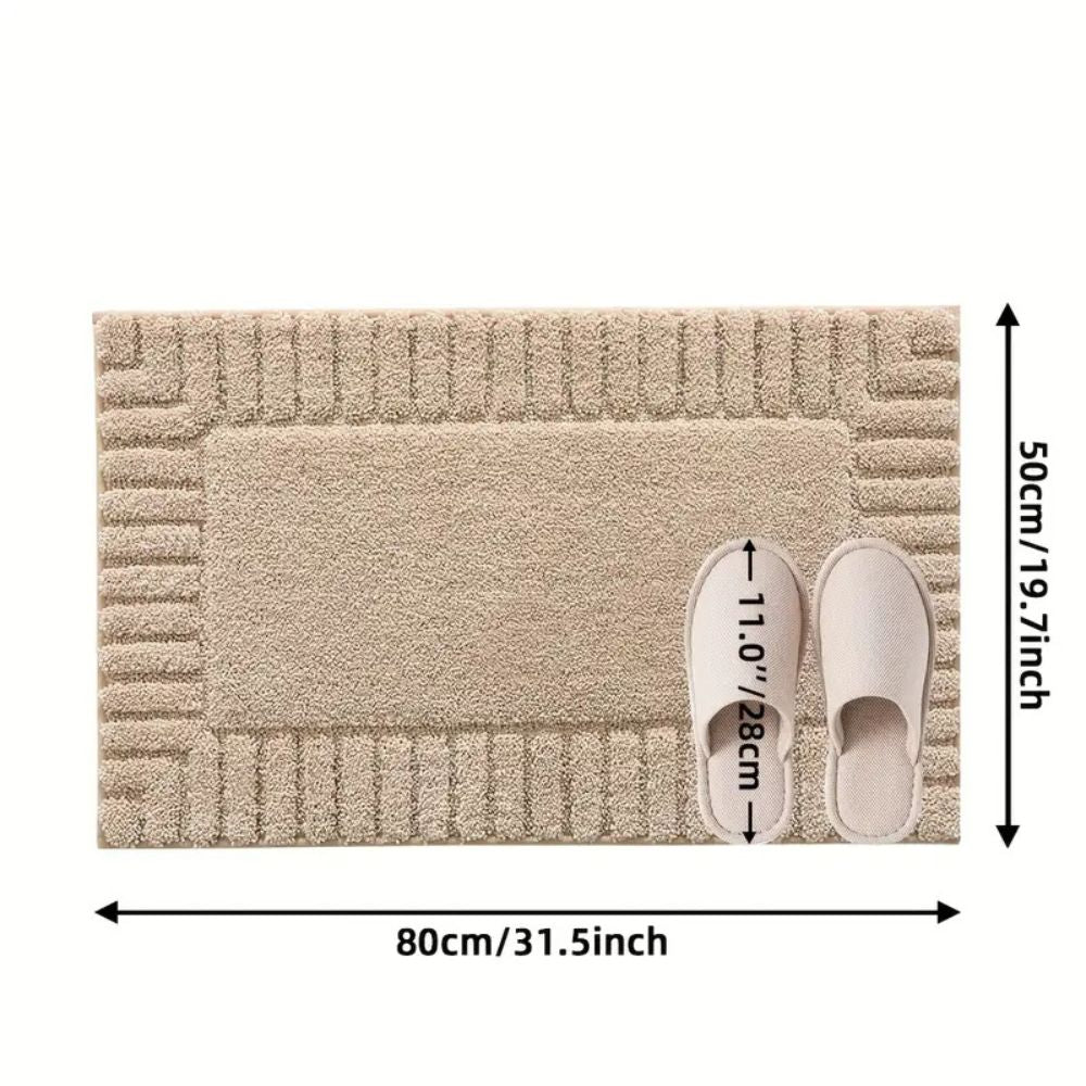 Simple Grey Bathroom Mat – Plush, Anti-Slip & Fast Dry