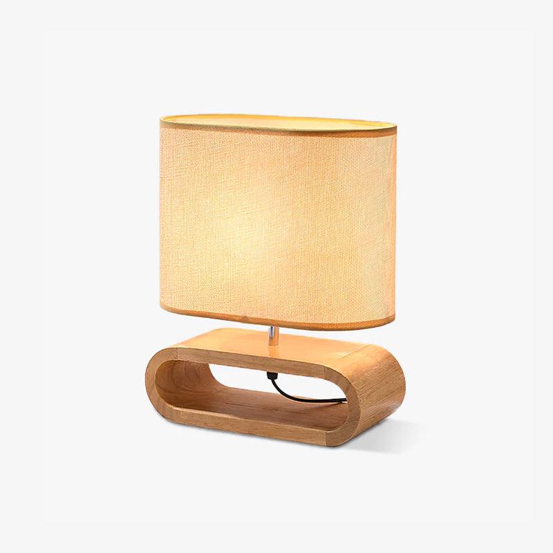 Rustic Wooden End Table Lamp