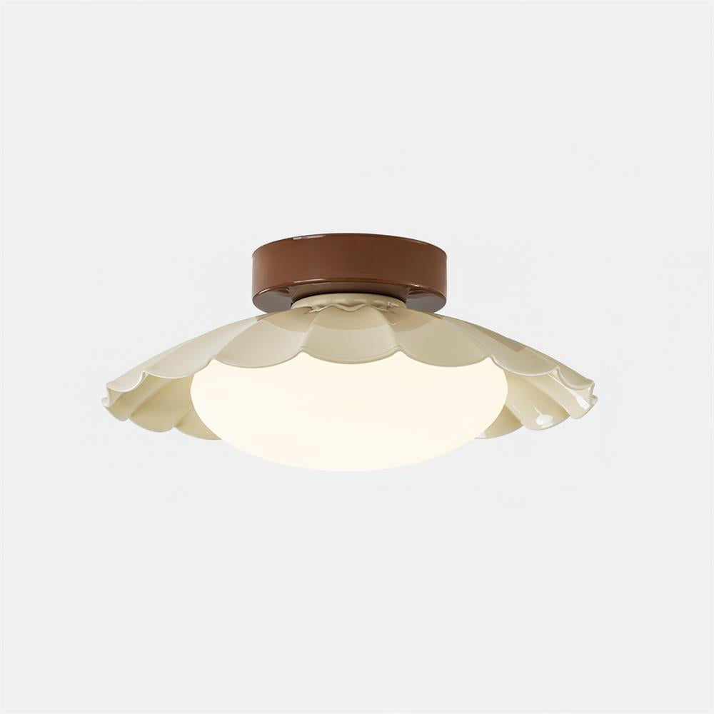 Soft White LED Ceiling Lamp Brown Finish