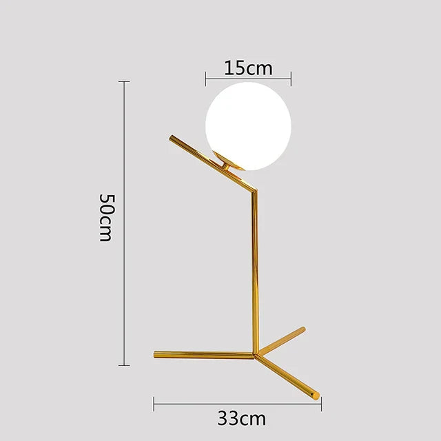 Simple Glass Desk Lamp with LED Light