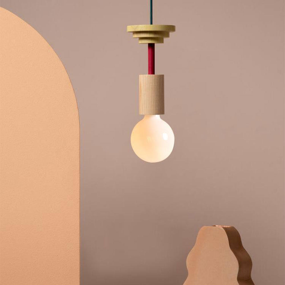 Colorful Wooden Block Pendant Lamp