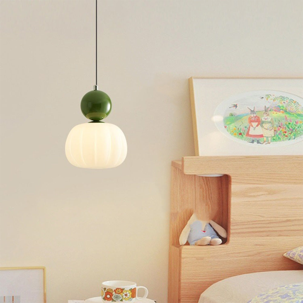 Small Orange Glass Pendant Light
