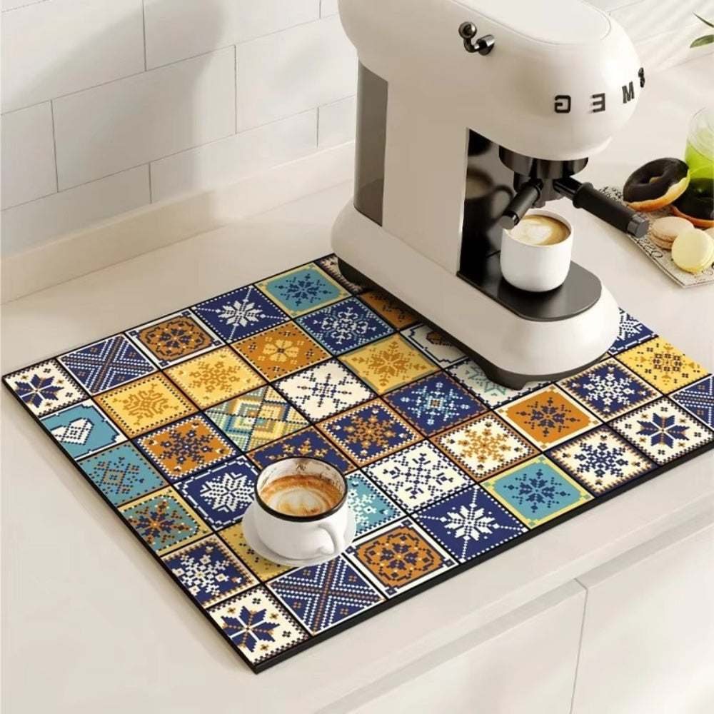 Vintage Style Ceramic Coffee Coaster Mat