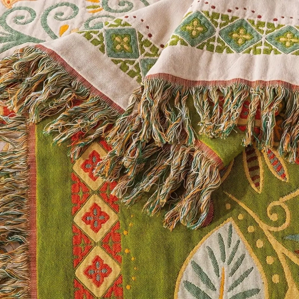Soft Floral Throw Blanket Reversible Cotton