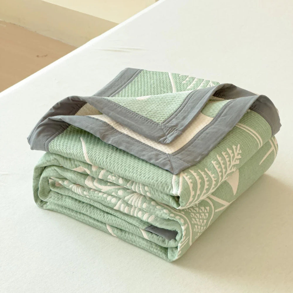 Lightweight Floral Cotton Throw Blanket