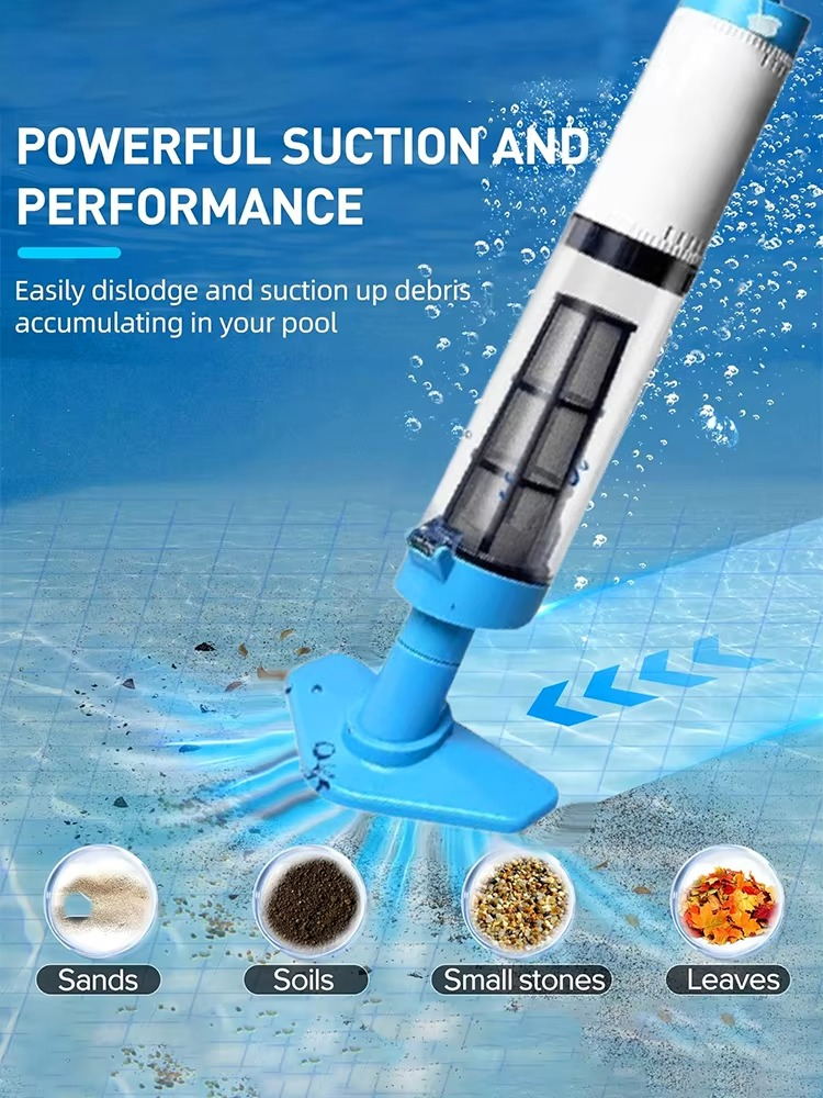 Portable Rechargeable Pool Vacuum Cleaner with 3-in-1 Function