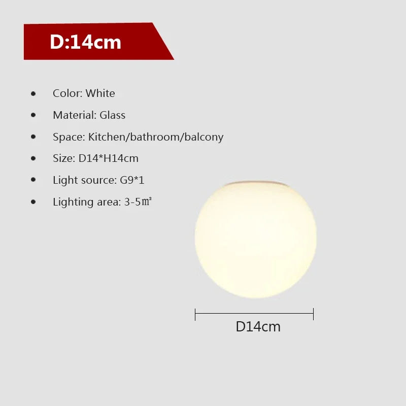 Simple White Glass Pendant Lamp