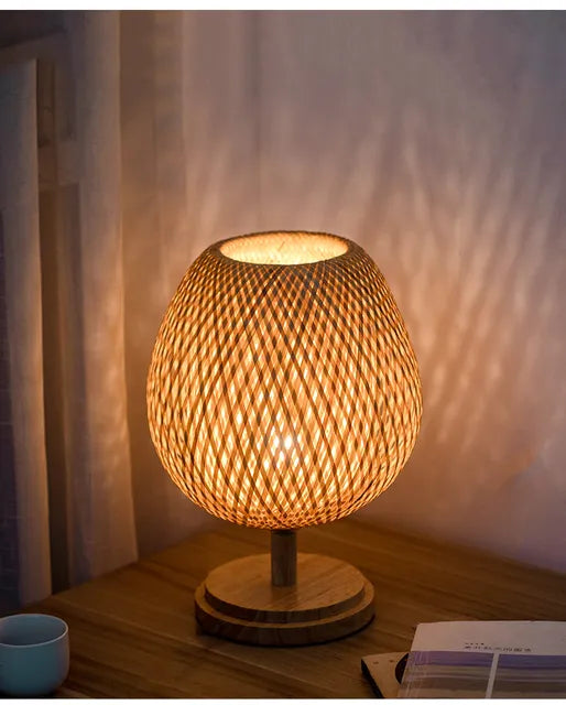Natural Woven Dimmable Table Lamp