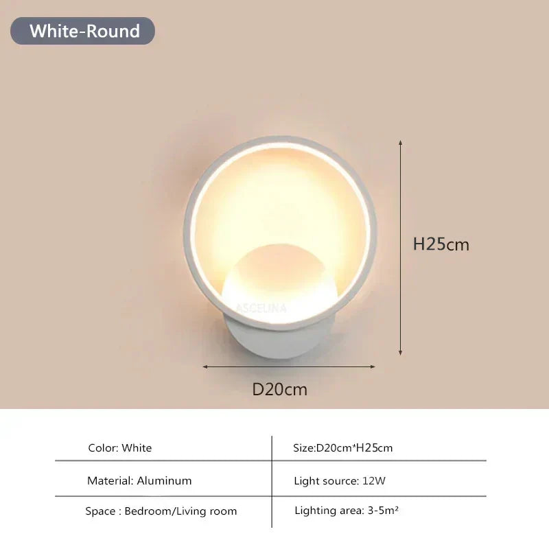 Simple LED Wall Light | Round Square Sconce