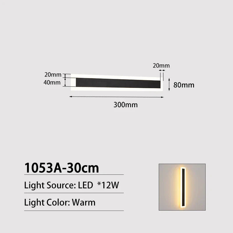 Bright LED Outdoor Wall Light: Long Slim Sconce