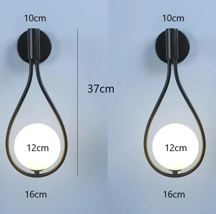 Sleek Metal Glass Globe Wall Light