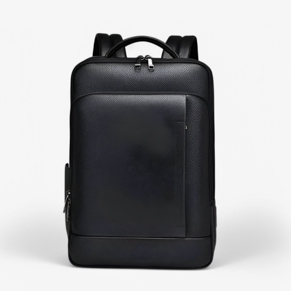 Stylish Leather Backpack with USB Port, 15.6 Inch, Black