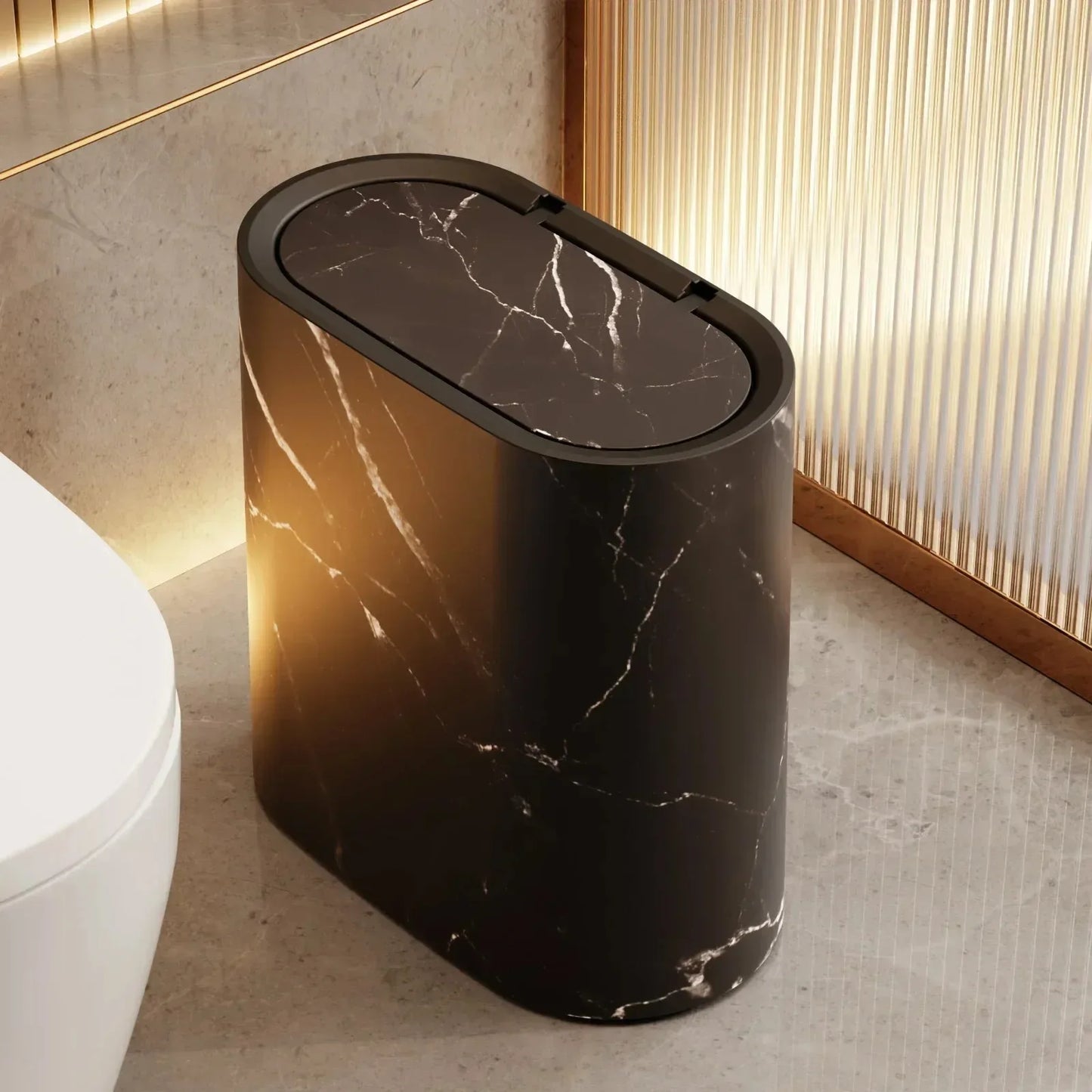 Elegant Stone Pattern Waste Bin