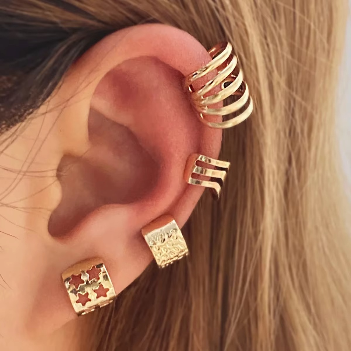 Luxury Gold Tone Clip On Earrings for Women