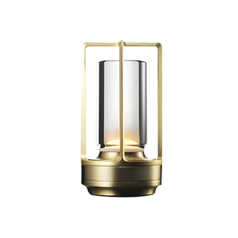 Compact LED Table Light with Glass Shade