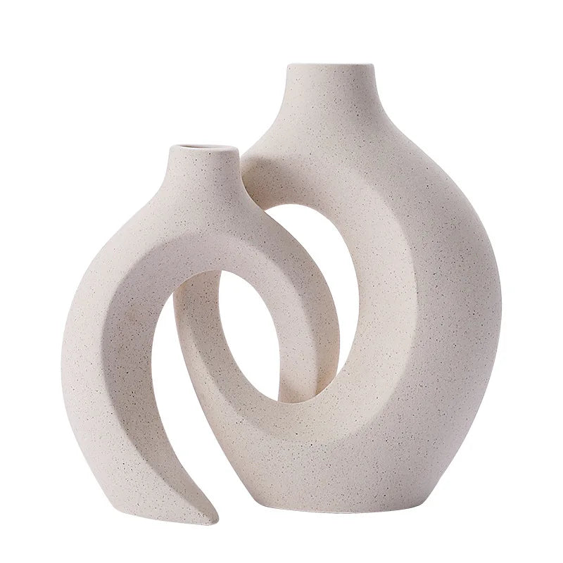 Decorative Set of Ceramic Flower Vases