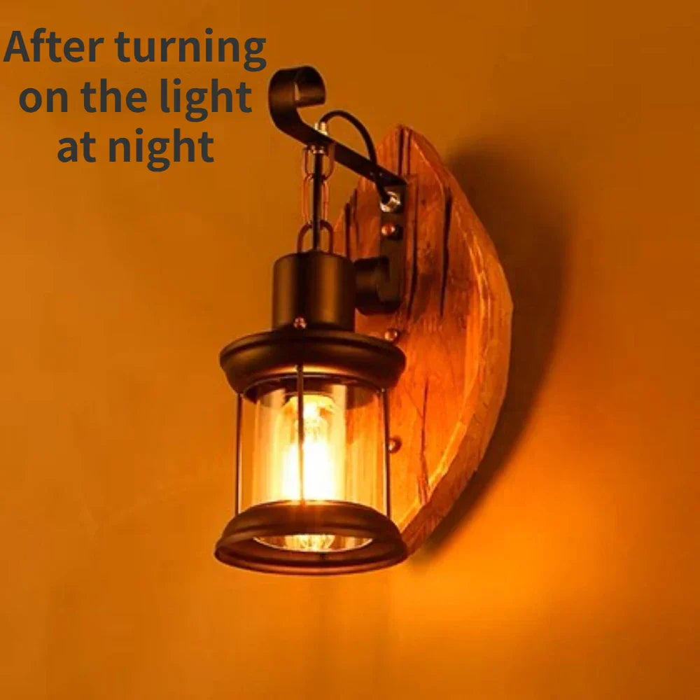 Vintage Metal Lantern Wall Lamp